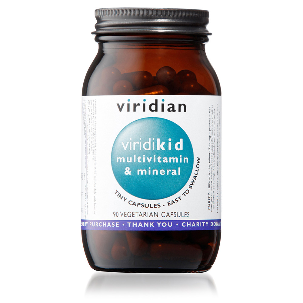Comprar online VIRIDIKID MULIVITAMINAS Y MINERALES MINI 90 VEG CAPS VIRIDIAN - Farmacia Coliseum
