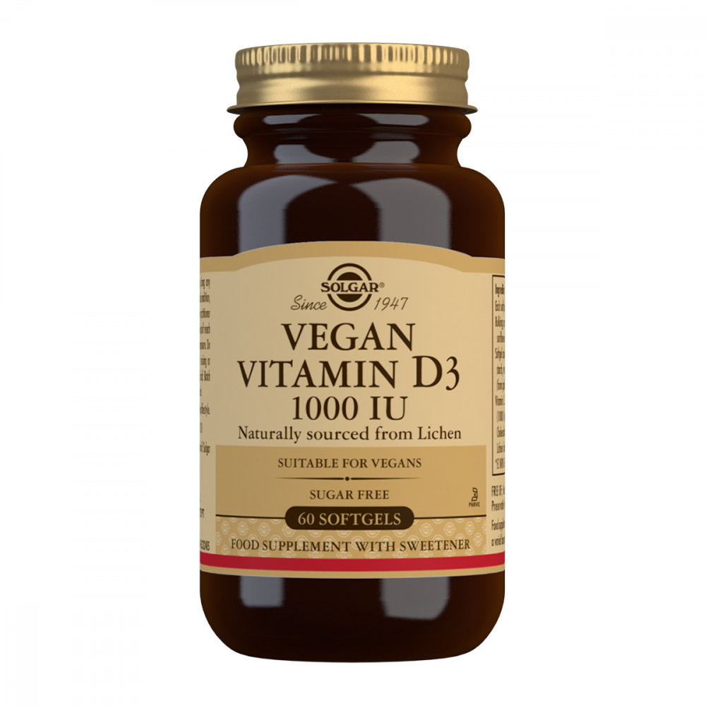 Comprar VITAMINA D3 VEGANA 1000 UI 60 CAP SOLGAR online - Farmacia Coliseum
