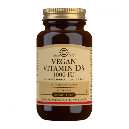 Comprar VITAMINA D3 VEGANA 1000 UI 60 CAP SOLGAR online - Farmacia Coliseum