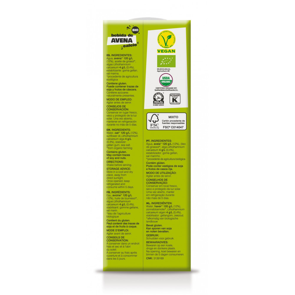 Comprar online BEBIDA AVENA CALCIO ECO 1 L ALECOSOR SORIA NATURAL - Farmacia Coliseum