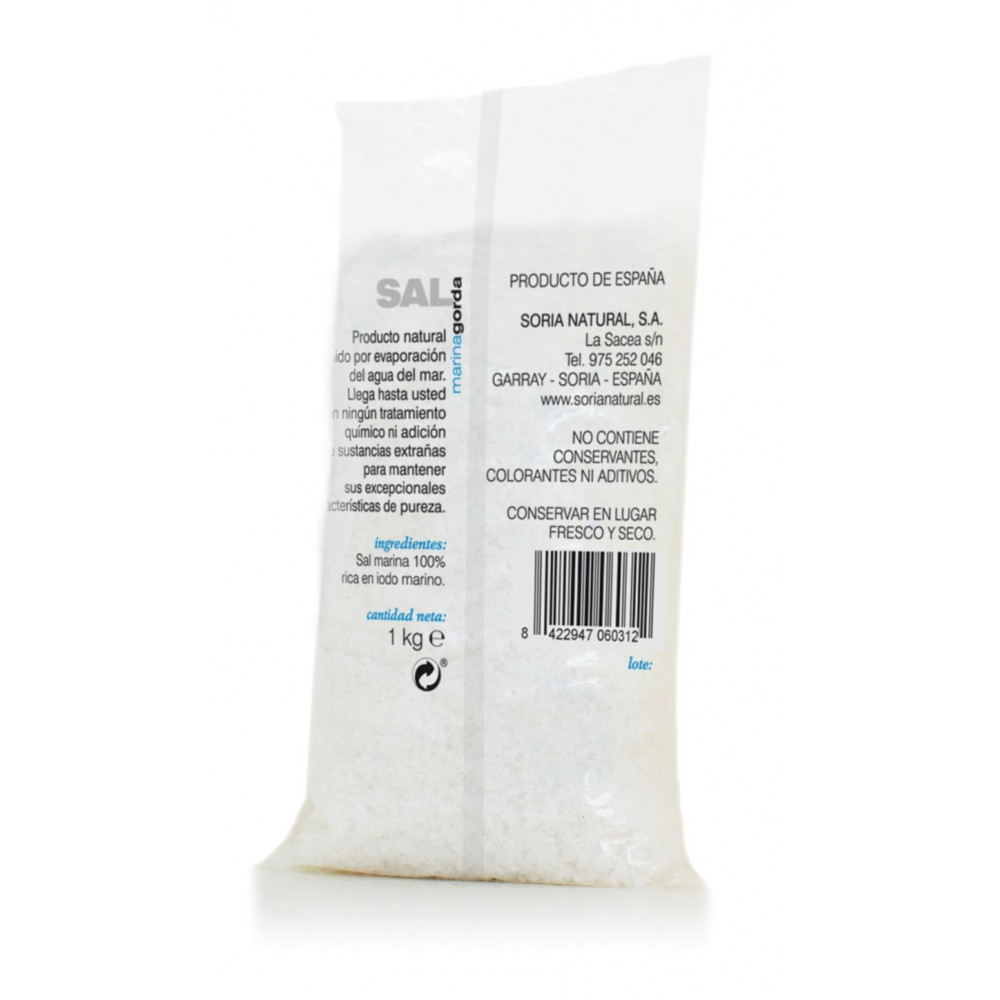 Comprar SAL MARINA GRUESA 1 KG SORIA NATURAL online - Farmacia Coliseum