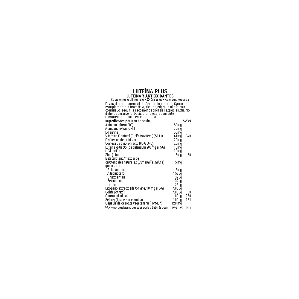 Comprar online LUTEINA PLUS 30 VEG CAPS VIRIDIAN - Farmacia Coliseum
