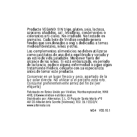 Comprar online MAGNESIO ALTA POTENCIA 300 MG 30 VEG CAPS VIRIDIAN - Farmacia Coliseum