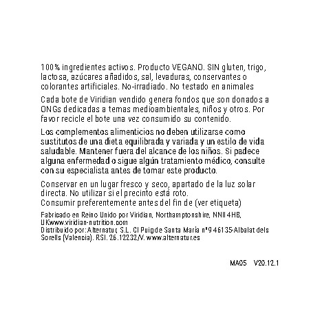 Comprar MYO-INOSITOL CON ACIDO FOLICO 120 G VIRIDIAN online - Farmacia Coliseum