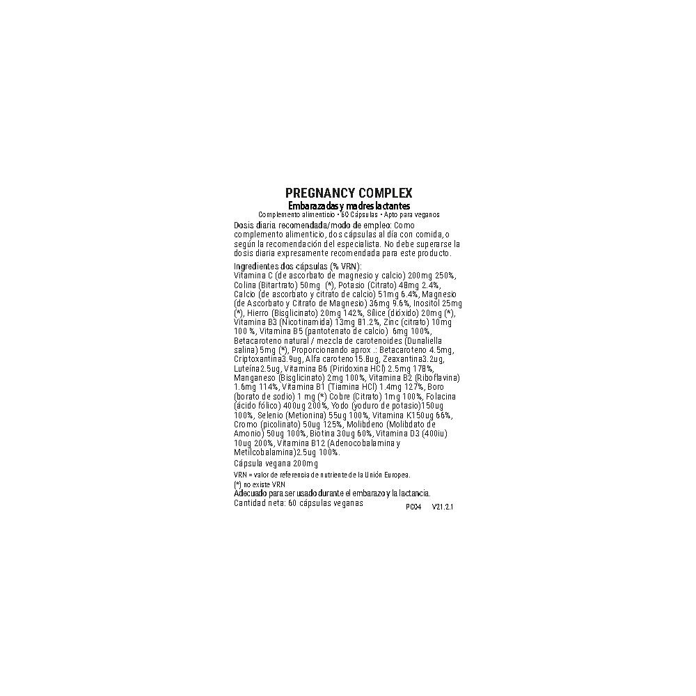 Comprar PREGNACY COMPLEX 60 VEG CAPS VIRIDIAN online - Farmacia Coliseum