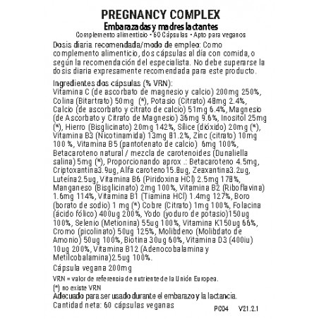 Comprar PREGNACY COMPLEX 60 VEG CAPS VIRIDIAN online - Farmacia Coliseum