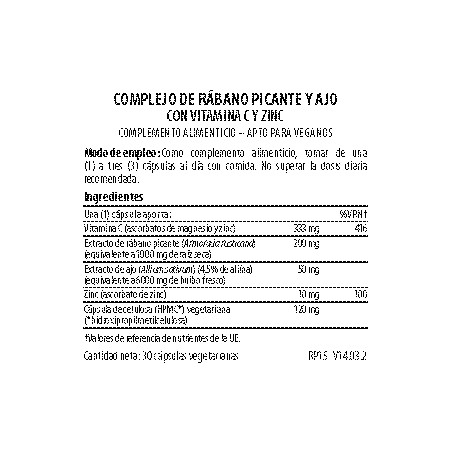 Comprar RABANO PICANTE AJO COMPLEX 30 VEG CAPS VIRIDIAN online - Farmacia Coliseum