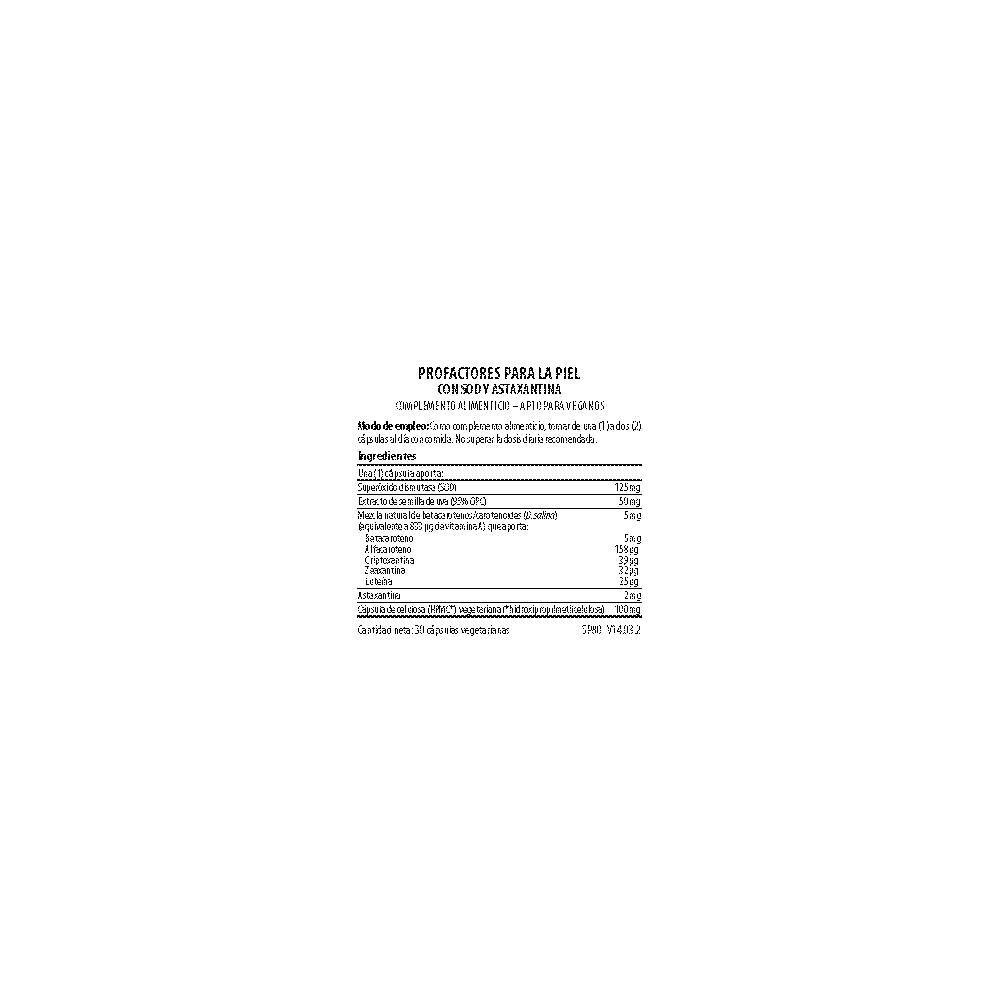 Comprar SPF SKIN PRO-FACTORS 30 VEG CAPS VIRIDIAN online - Farmacia Coliseum