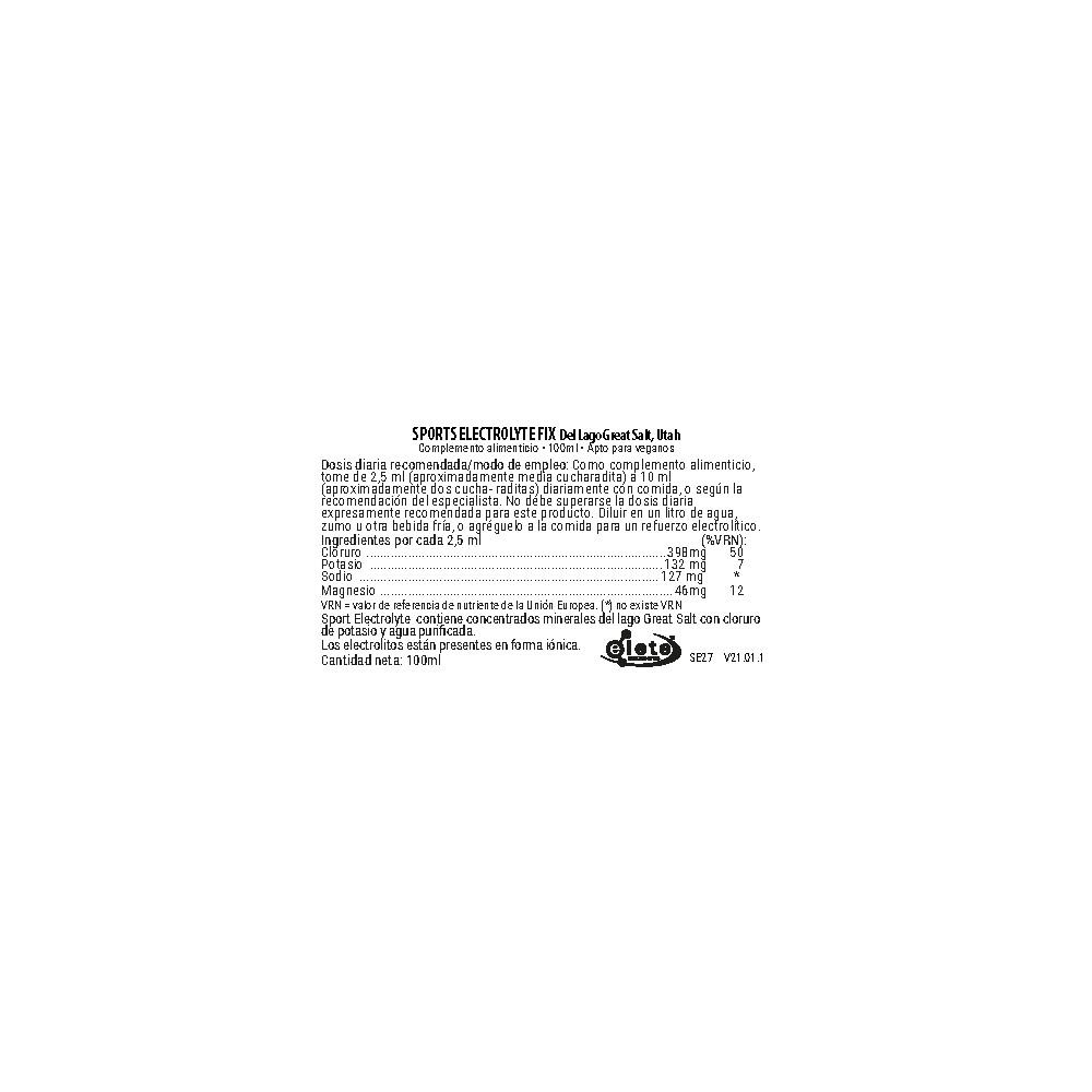 Comprar SPORTS ELECTROLYTE FIX 100 ML VIRIDIAN online - Farmacia Coliseum