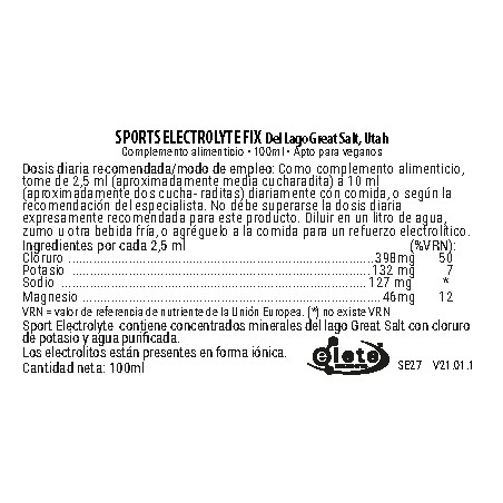 Comprar SPORTS ELECTROLYTE FIX 100 ML VIRIDIAN online - Farmacia Coliseum