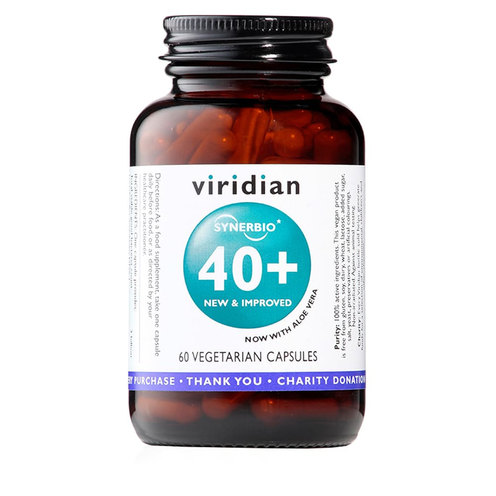 Comprar online SYNERBIO 40+ 60 VEG CAPS VIRIDIAN - Farmacia Coliseum