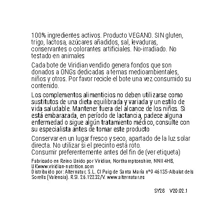 Comprar online SYNERBIO 40+ 60 VEG CAPS VIRIDIAN - Farmacia Coliseum