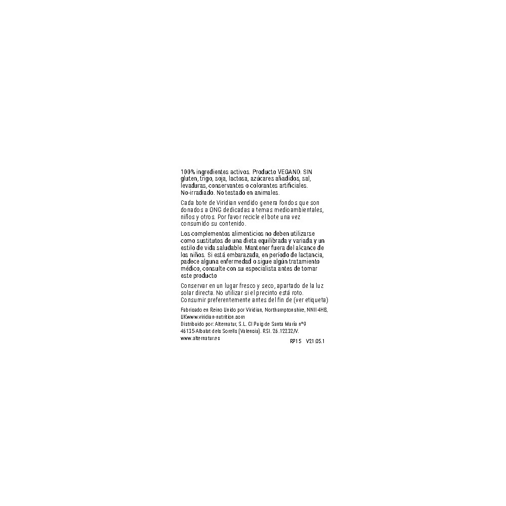 Comprar online SYNERBIO DIARIO 30 VEG CAPS VIRIDIAN - Farmacia Coliseum