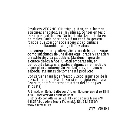 Comprar online TEANINA 200 MG Y MELISA 30 VEG CAPS VIRIDIAN - Farmacia Coliseum