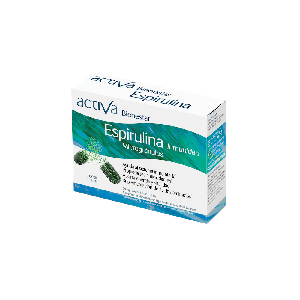 Comprar online BIENESTAR ESPIRULINA 30 CAPS ACTIVA - Farmacia Coliseum