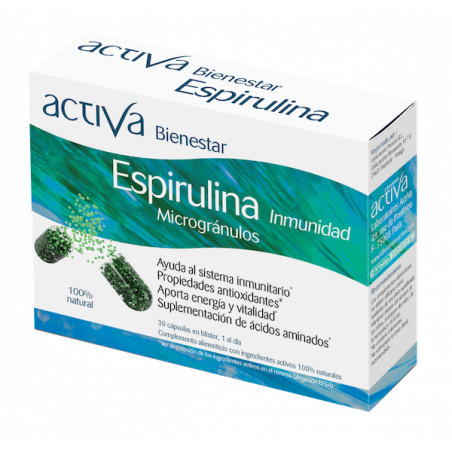 Comprar online BIENESTAR ESPIRULINA 30 CAPS ACTIVA - Farmacia Coliseum