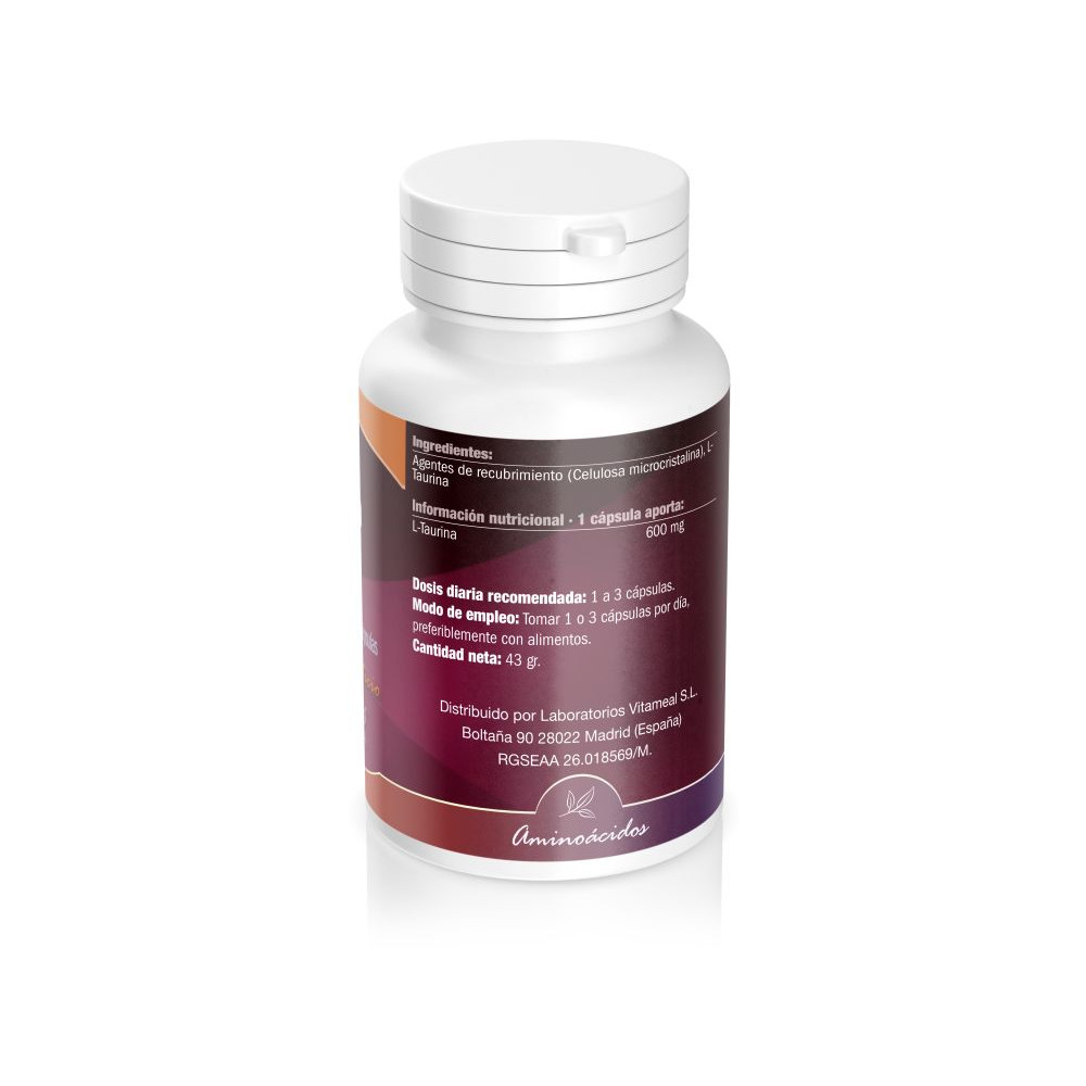 Comprar online TAURINA 600 MG 60 CAP NATURBITE - Farmacia Coliseum