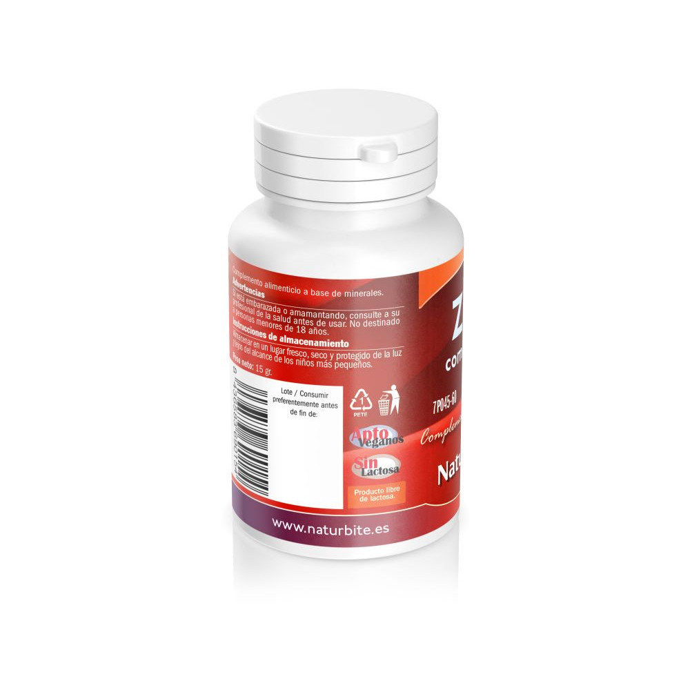 Comprar ZINC CITRATO 15 MG 60 COMP NATURBITE online - Farmacia Coliseum