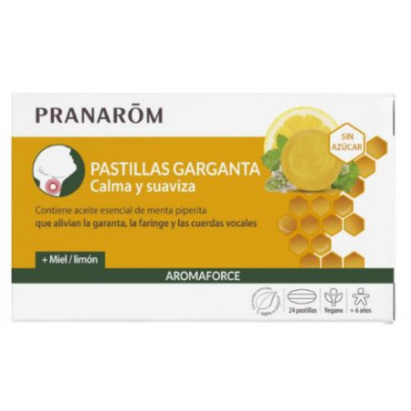 Compra AROMAFORCE PASTILLAS GARGANTA MIEL LIMON 24 PAST PRANAROM