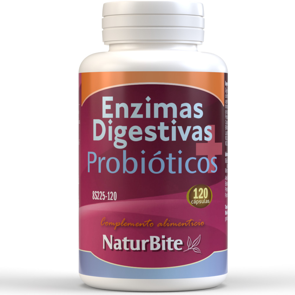 Comprar ENZIMAS DIGESTIVAS + PROBIOTICOS 120 CAPS NATURBITE online - Farmacia Coliseum