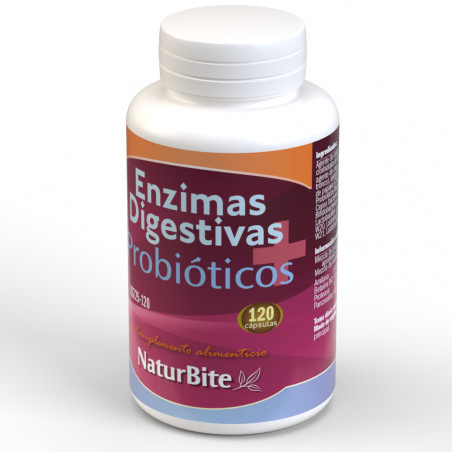 Comprar ENZIMAS DIGESTIVAS + PROBIOTICOS 120 CAPS NATURBITE online - Farmacia Coliseum