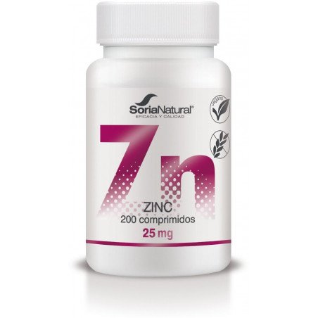 Comprar ZINC 25 MG 200 COMP SORIA NATURAL online - Farmacia Coliseum