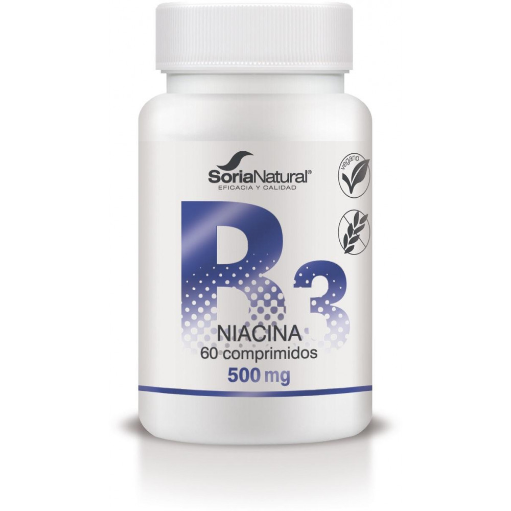 Comprar VITAMINA B3 NIACINA 500 MG 60 COMP LIB SOSTENIDA SORIA NATURAL