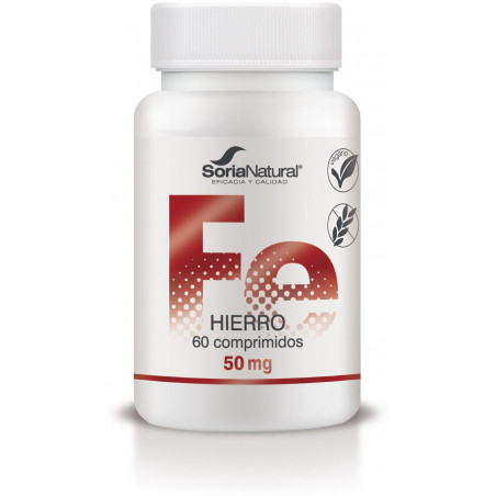 Comprar HIERRO BISGLICINATO 50 MG + VIT. C 60 COMP SORIA NATURAL