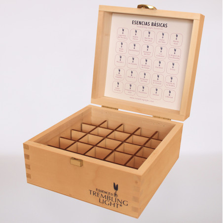 Comprar CAJA DE MADERA PARA 25 ESENCIAS BASICAS TREMBLING LIGHT