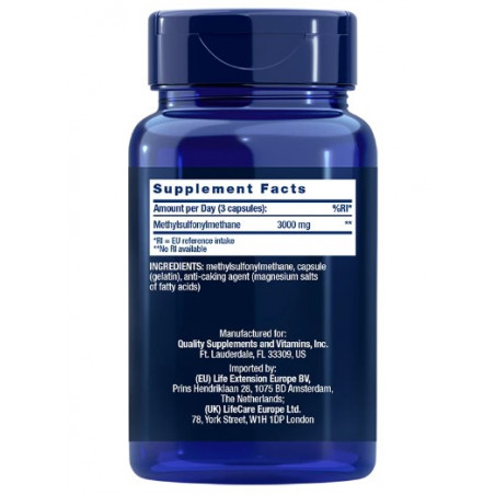 Comprar online MSM 1000 MG 100 CAP LIFE EXTENSION - Farmacia Coliseum