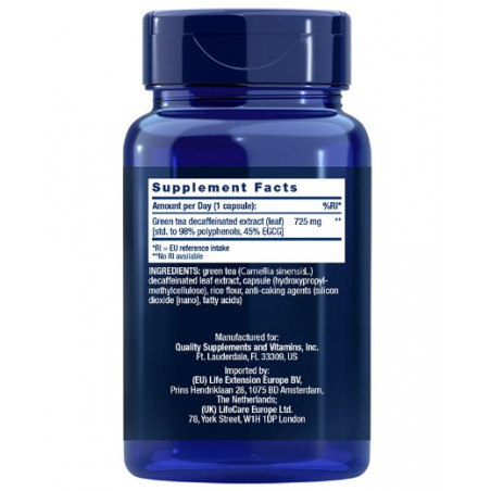 Comprar online MEGA GREEN TEA EXTRACT 100 VEG CAP LIFE EXTENSION - Farmacia Coliseum
