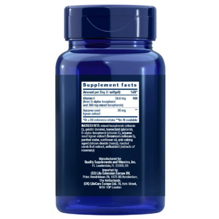 Comprar GAMMA E MIXED TOCOPHEROLS 60 PERLAS LIFE EXTENSION - Farmacia Coliseum