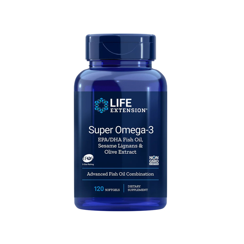 SUPER OMEGA-3 EPA DHA CON SESAME LIGNANS & OLIVE EXTRACT 120 PERLAS LIFE EXTENSION