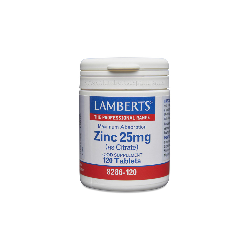 Comprar  ZINC 25MG (CITRATO) 120 TABS LAMBERTS - Farmacia Coliseum